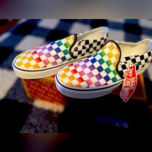 Bright color checker Women Vans!